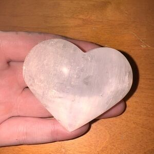 Heart-Shaped Selenite Stone